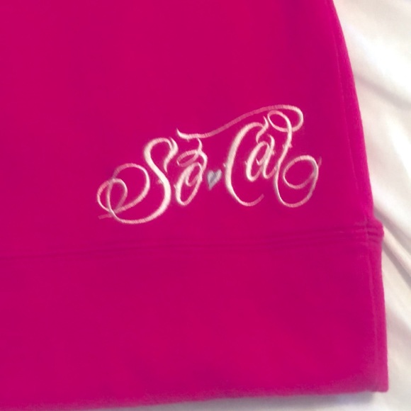 (RARE) SO*CAL HOT PINK LONG SLEEVE HOODIE DRESS - Picture 2 of 6